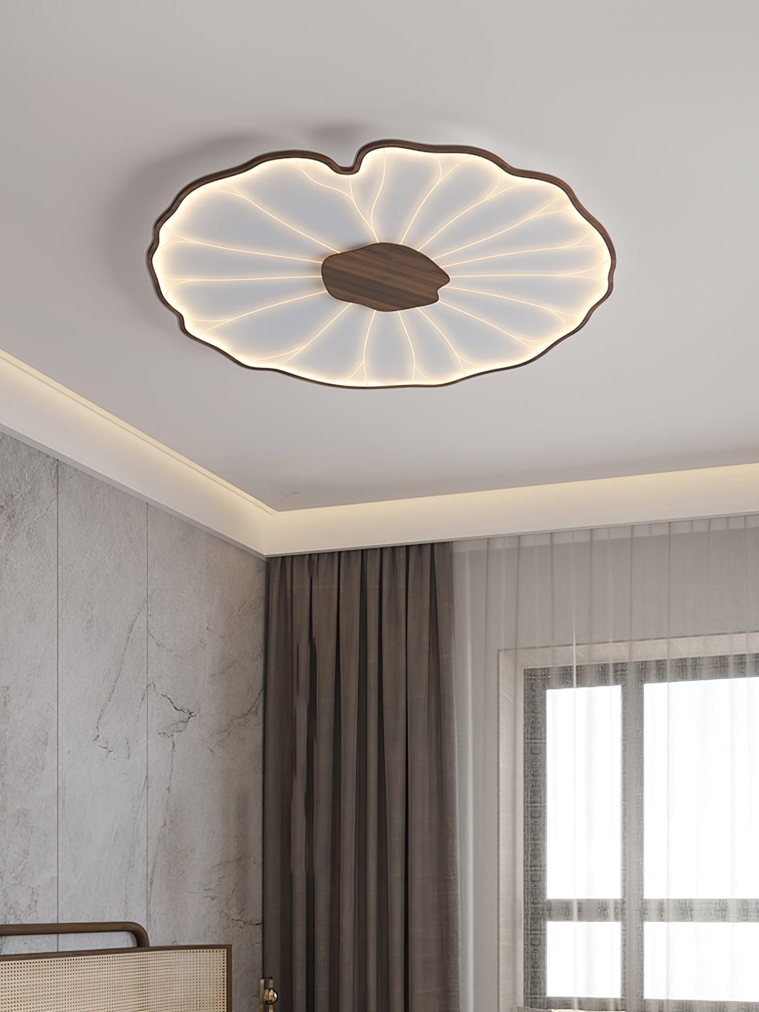 Solara Plafonnier Feuille de Lotus avec Finition Bois - Neutralighting