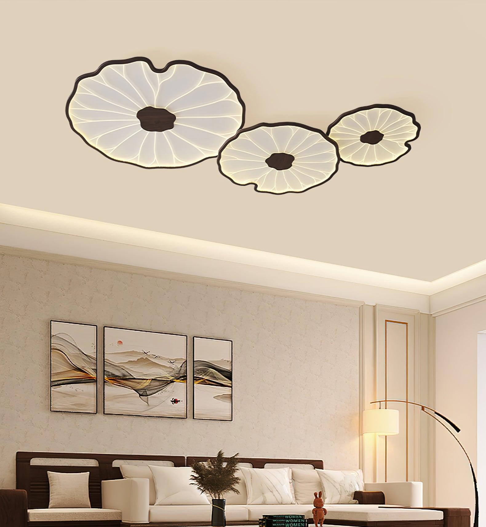 Solara Plafonnier Feuille de Lotus avec Finition Bois - Neutralighting