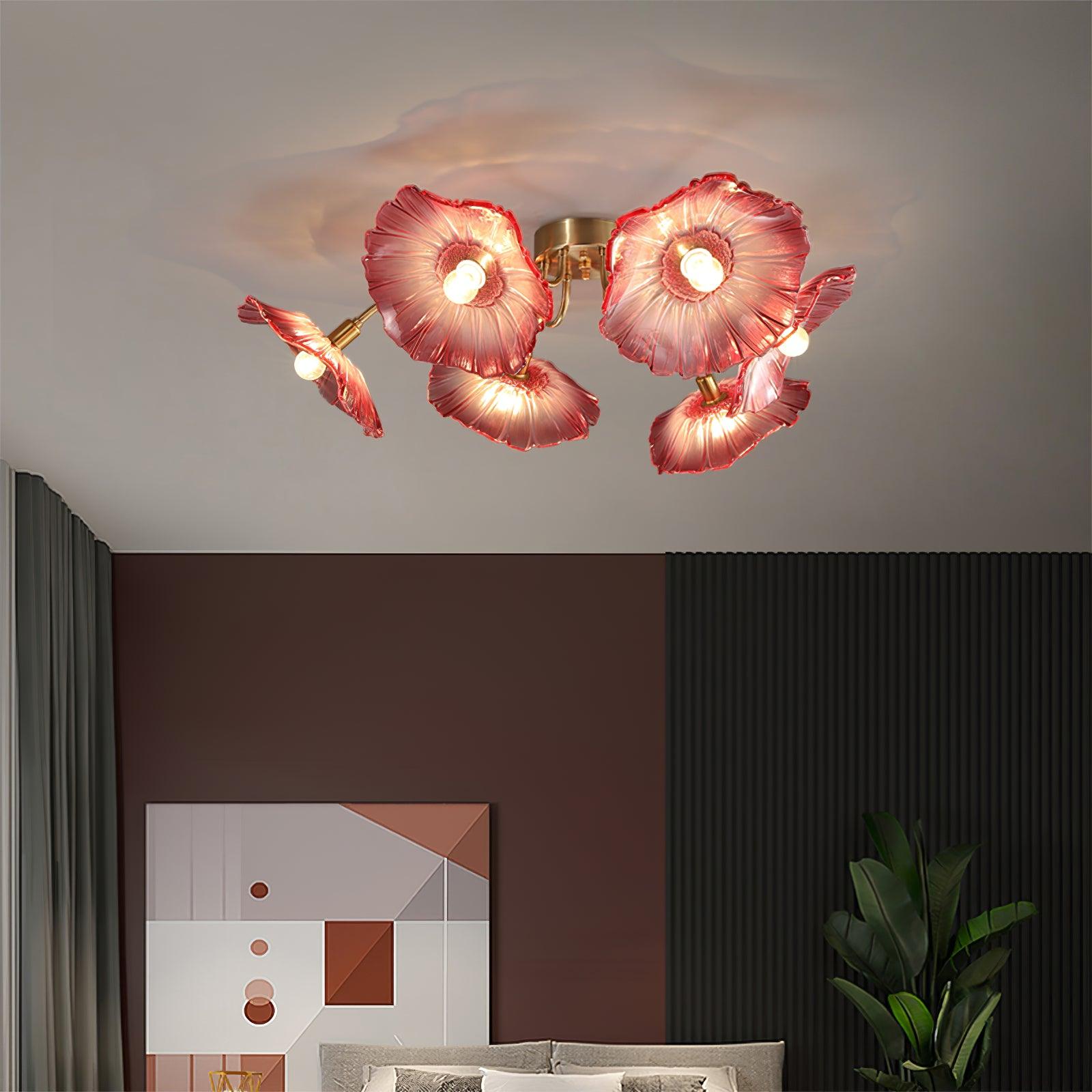 Solara Plafonnier en Verre Feuille avec Laiton Élégant - Neutralighting