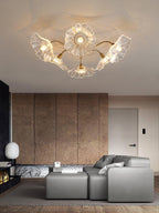 Solara Plafonnier en Verre Feuille avec Laiton Élégant - Neutralighting