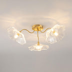 Solara Plafonnier en Verre Feuille avec Laiton Élégant - Neutralighting