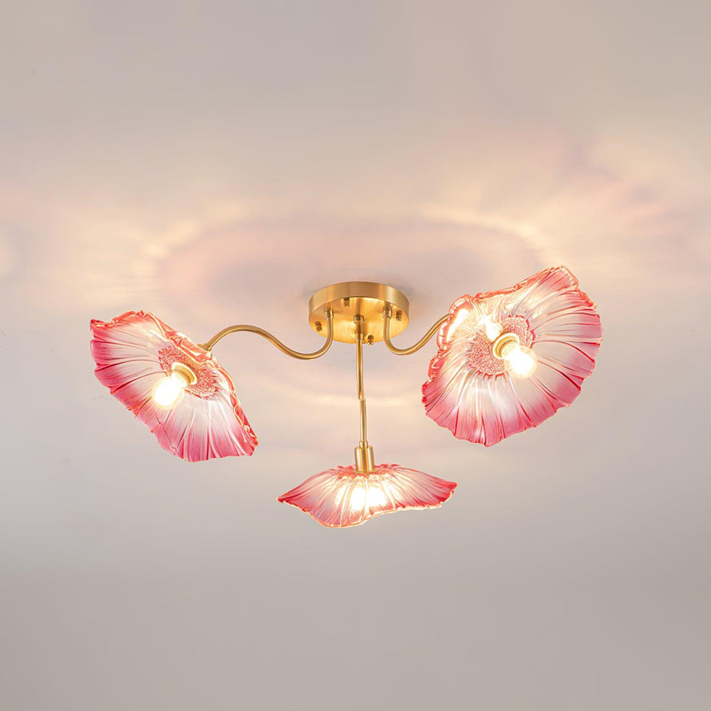 Solara Plafonnier en Verre Feuille avec Laiton Élégant - Neutralighting