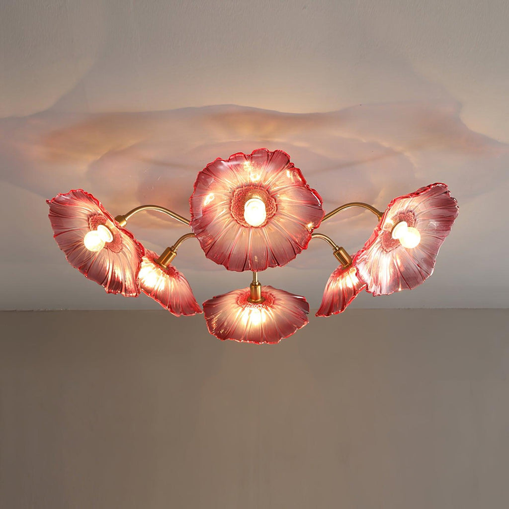 Solara Plafonnier en Verre Feuille avec Laiton Élégant - Neutralighting