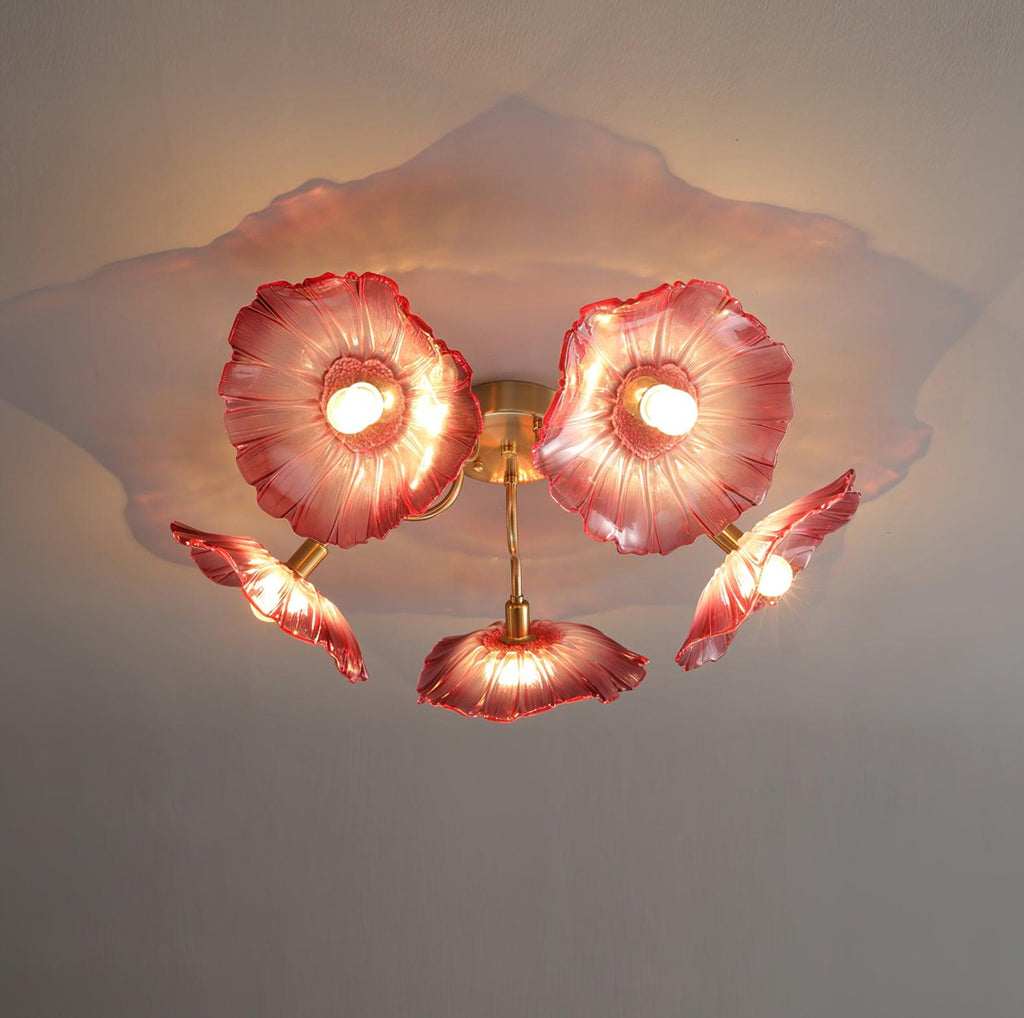 Solara Plafonnier en Verre Feuille avec Laiton Élégant - Neutralighting