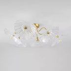Solara Plafonnier en Verre Feuille avec Laiton Élégant - Neutralighting