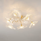 Solara Plafonnier en Verre Feuille avec Laiton Élégant - Neutralighting
