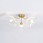 Solara Plafonnier en Verre Feuille avec Laiton Élégant - Neutralighting
