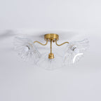 Solara Plafonnier en Verre Feuille avec Laiton Élégant - Neutralighting