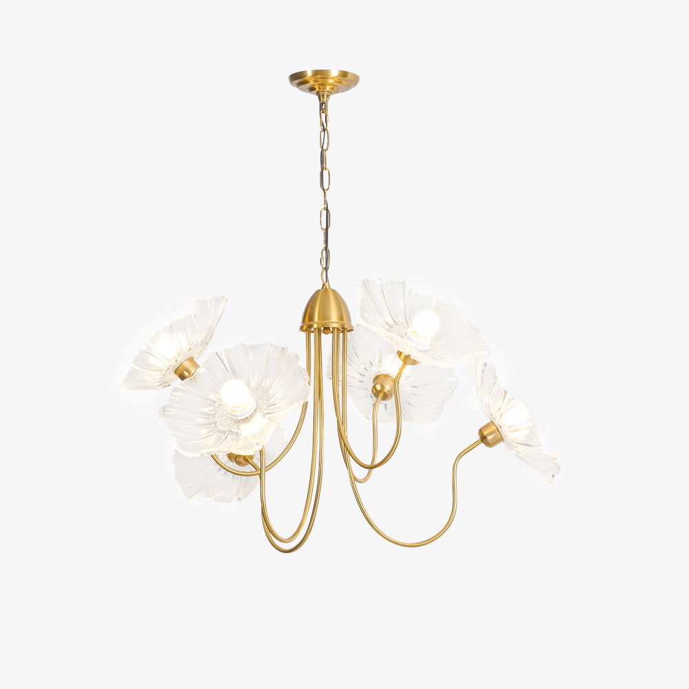 Lustra Chandelier Feuille de Lotus en Verre - Neutralighting