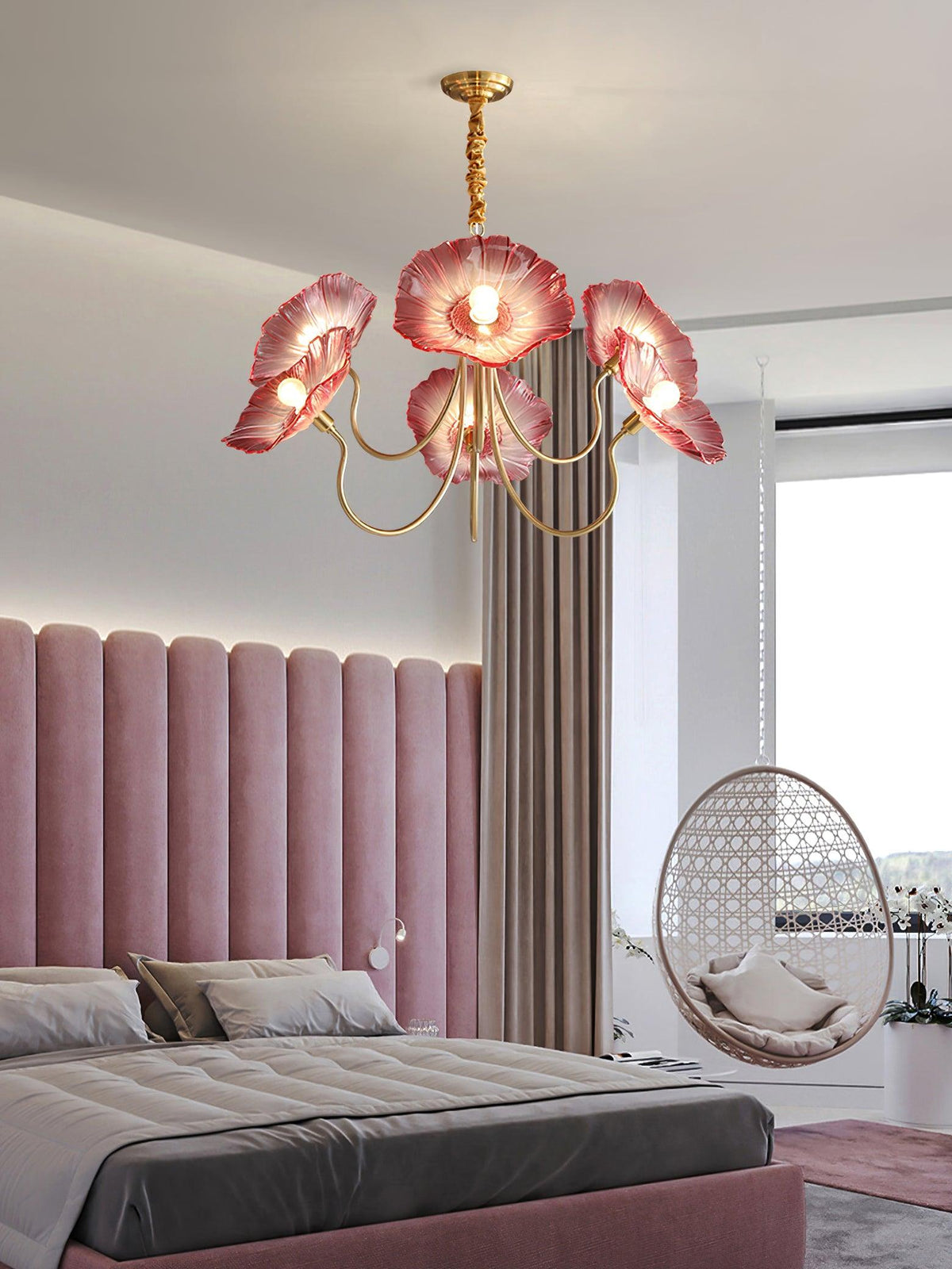 Lustra Chandelier Feuille de Lotus en Verre - Neutralighting