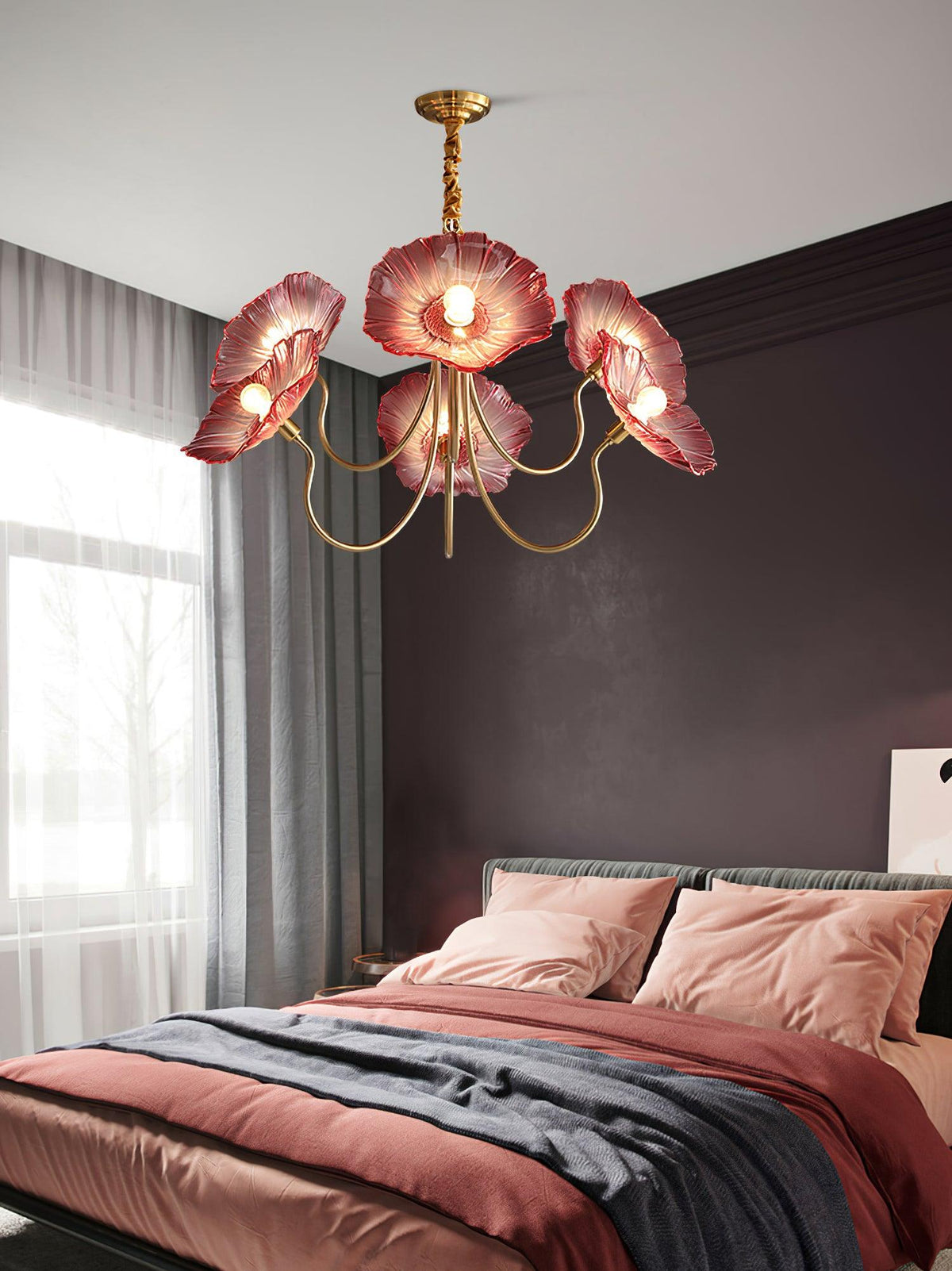 Lustra Chandelier Feuille de Lotus en Verre - Neutralighting
