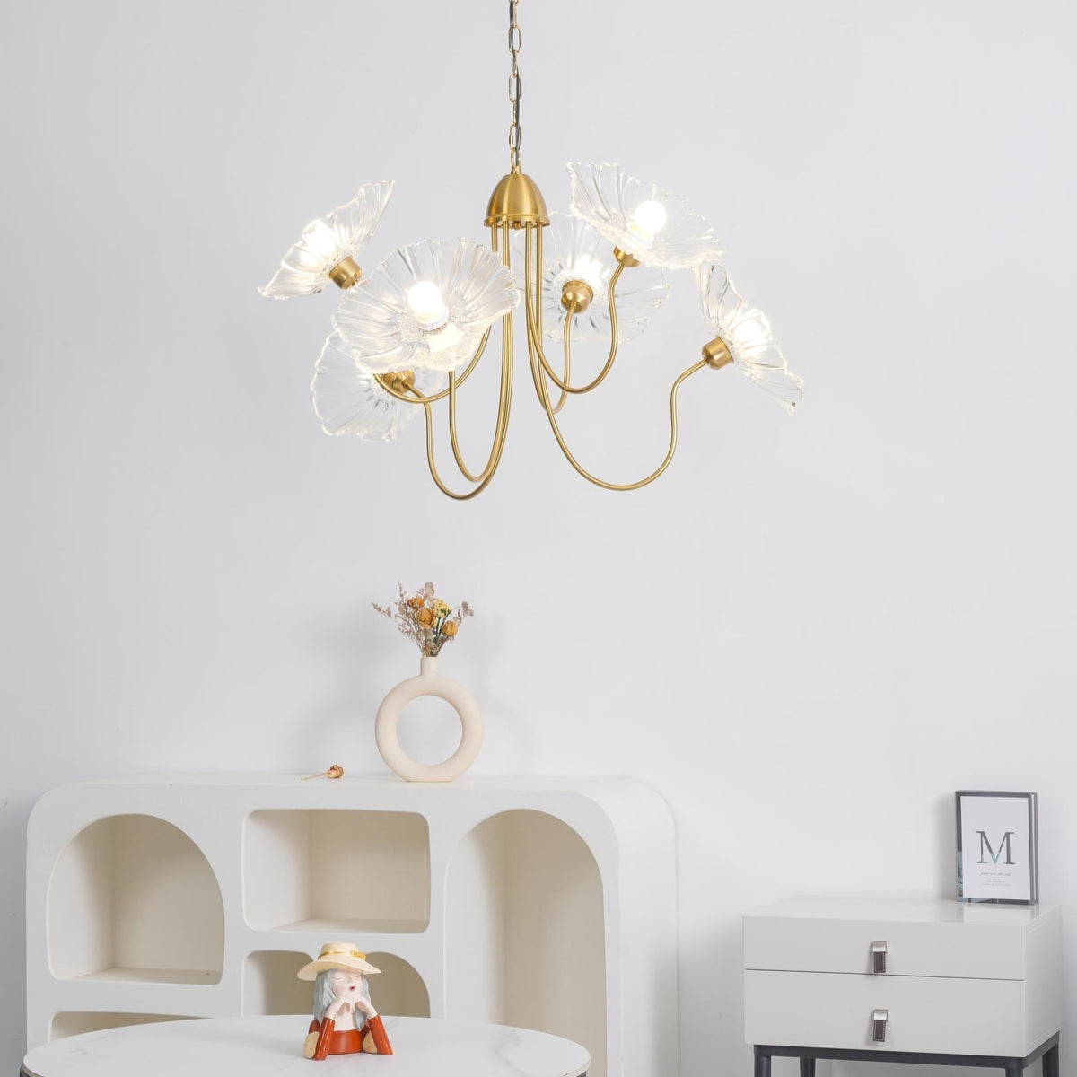 Lustra Chandelier Feuille de Lotus en Verre - Neutralighting