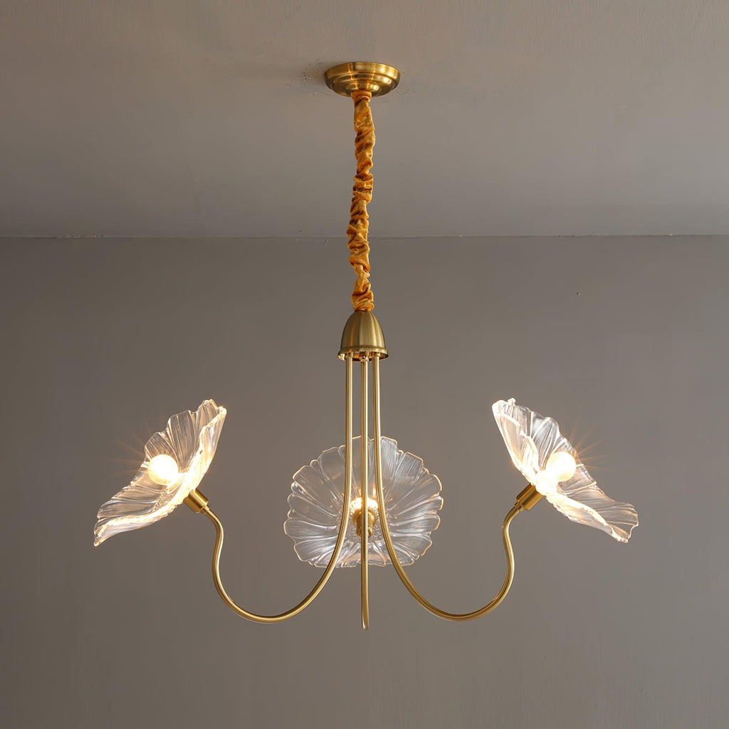Lustra Chandelier Feuille de Lotus en Verre - Neutralighting