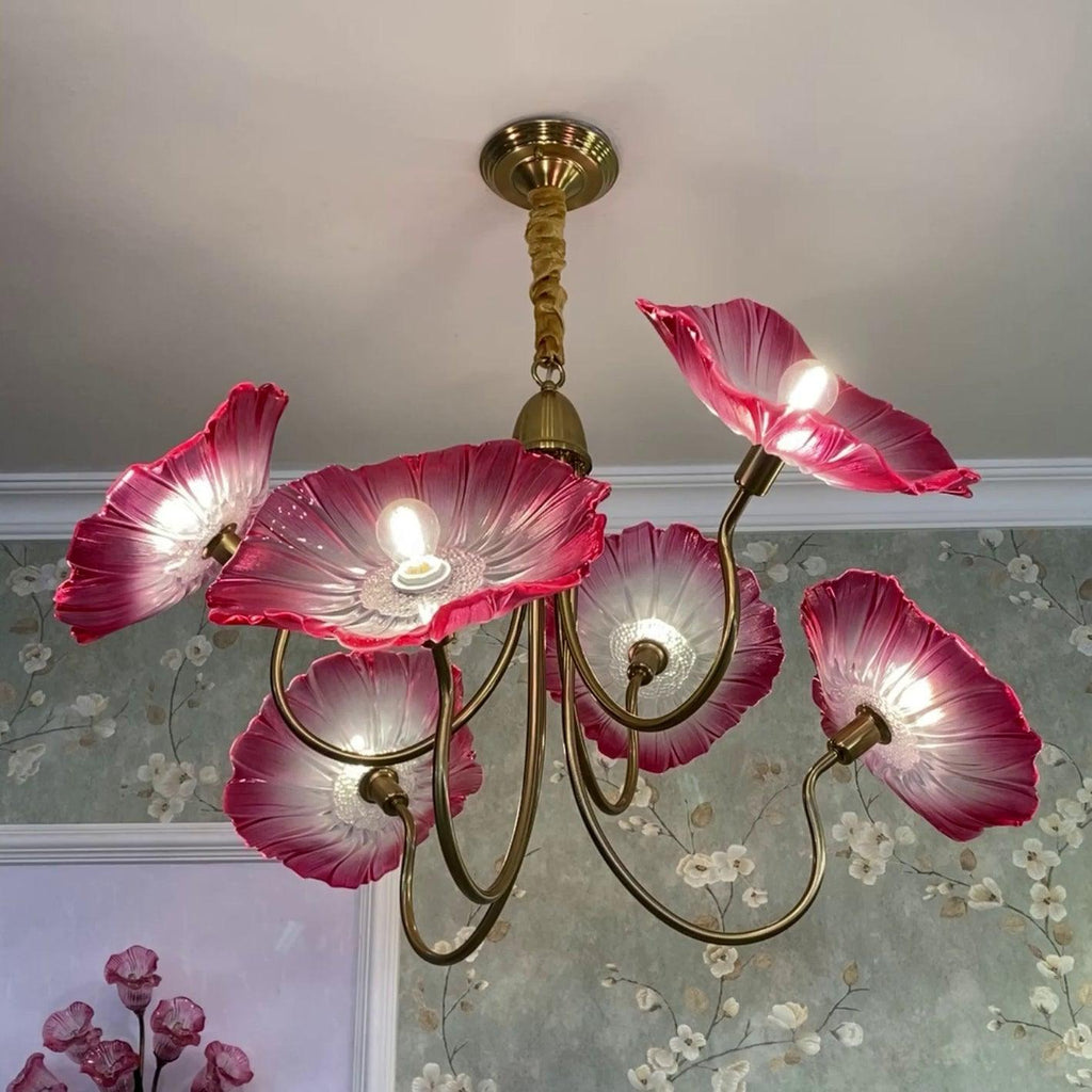Lustra Chandelier Feuille de Lotus en Verre - Neutralighting