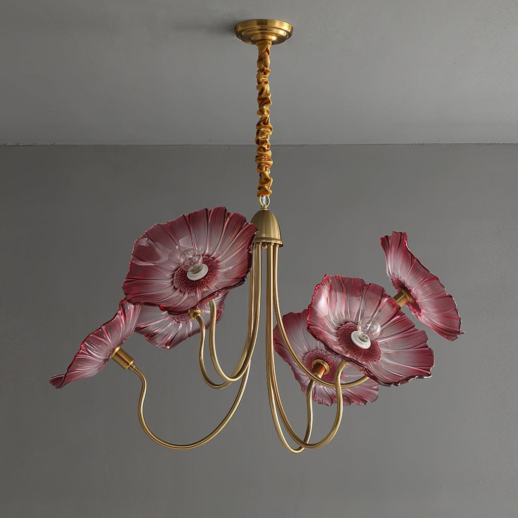 Lustra Chandelier Feuille de Lotus en Verre - Neutralighting