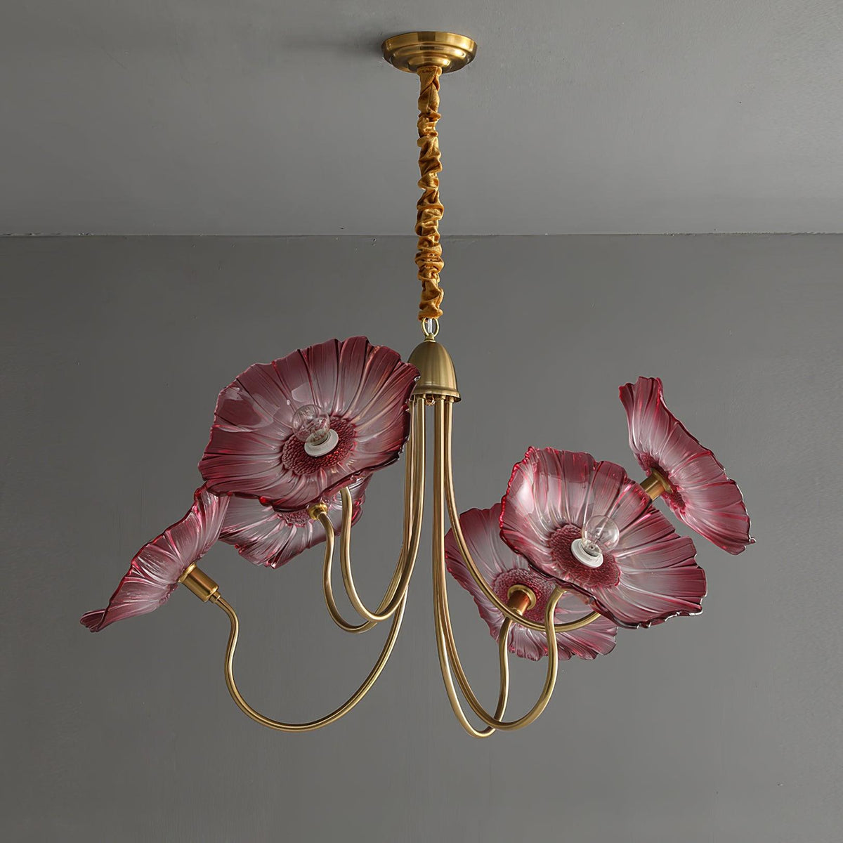Lustra Chandelier Feuille de Lotus en Verre - Neutralighting