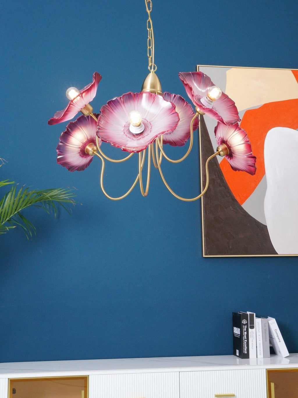 Lustra Chandelier Feuille de Lotus en Verre - Neutralighting