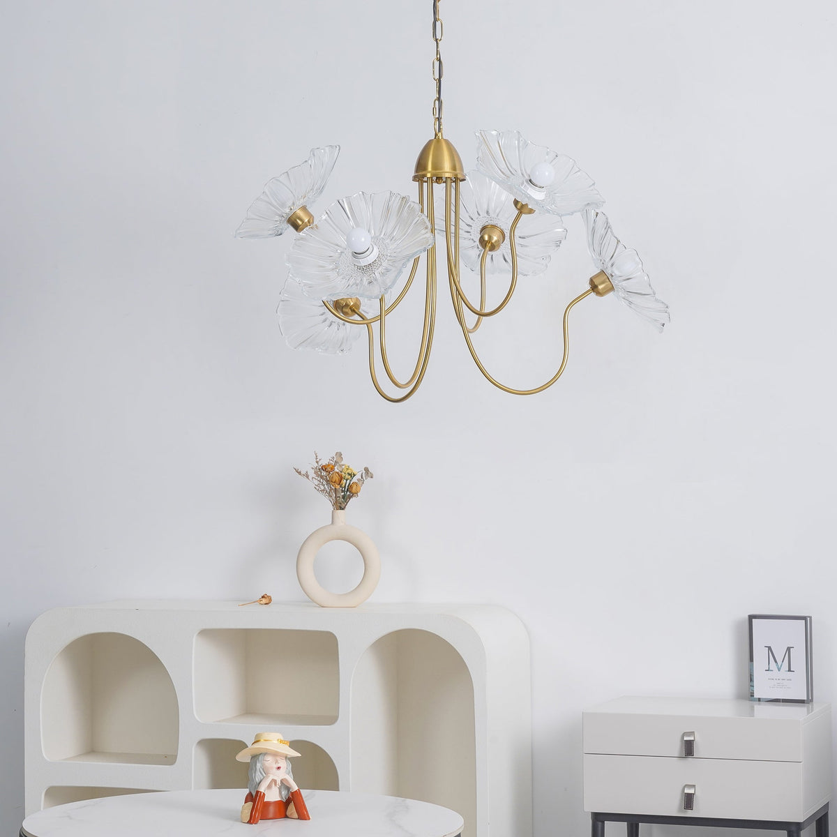 Lustra Chandelier Feuille de Lotus en Verre - Neutralighting