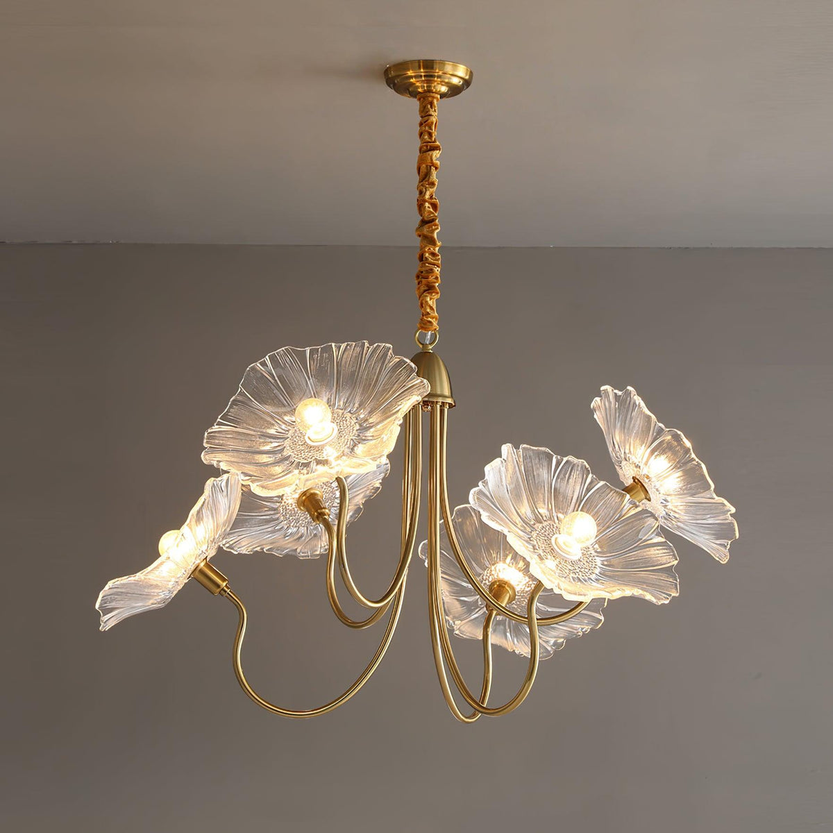 Lustra Chandelier Feuille de Lotus en Verre - Neutralighting