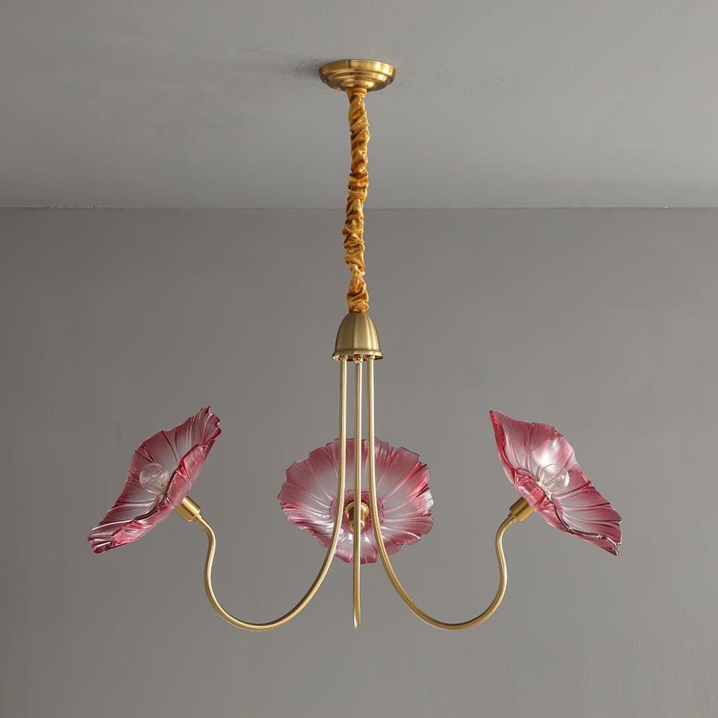 Lustra Chandelier Feuille de Lotus en Verre - Neutralighting