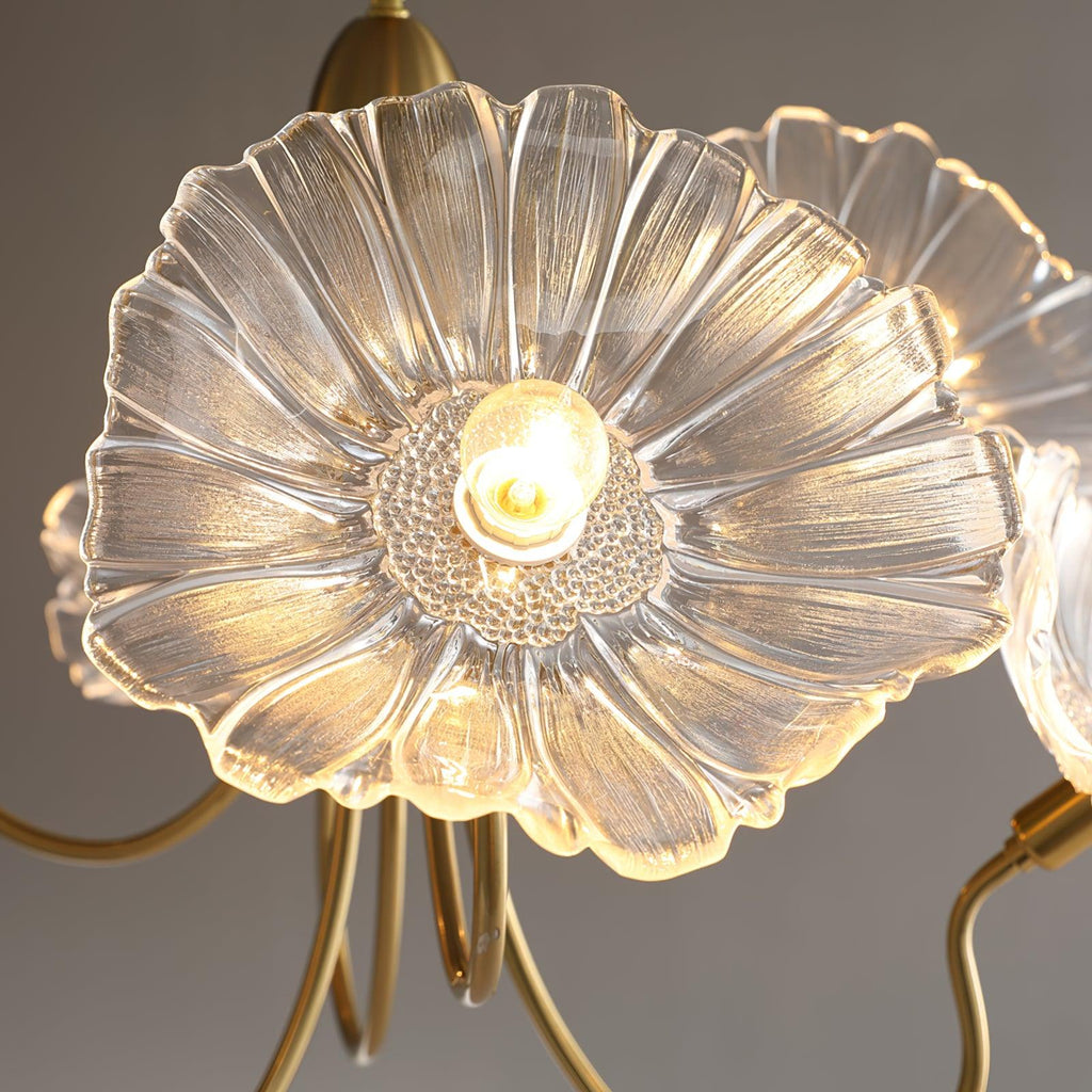 Lustra Chandelier Feuille de Lotus en Verre - Neutralighting