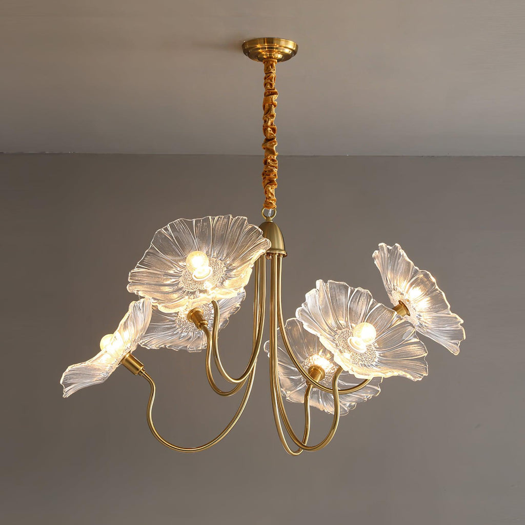 Lustra Chandelier Feuille de Lotus en Verre - Neutralighting