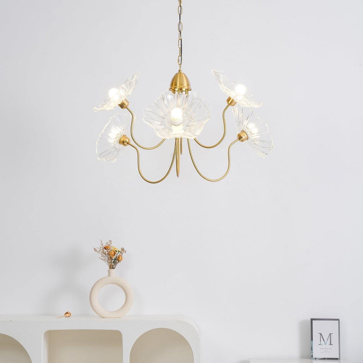Lustra Chandelier Feuille de Lotus en Verre - Neutralighting
