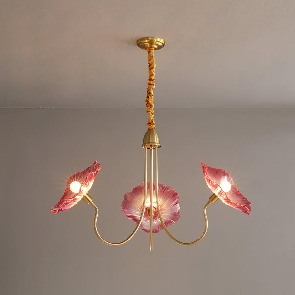 Lustra Chandelier Feuille de Lotus en Verre - Neutralighting