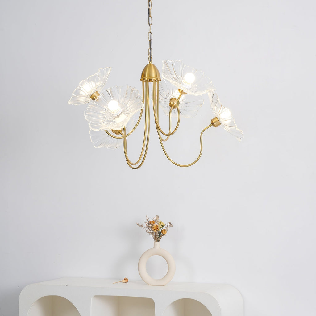 Lustra Chandelier Feuille de Lotus en Verre - Neutralighting