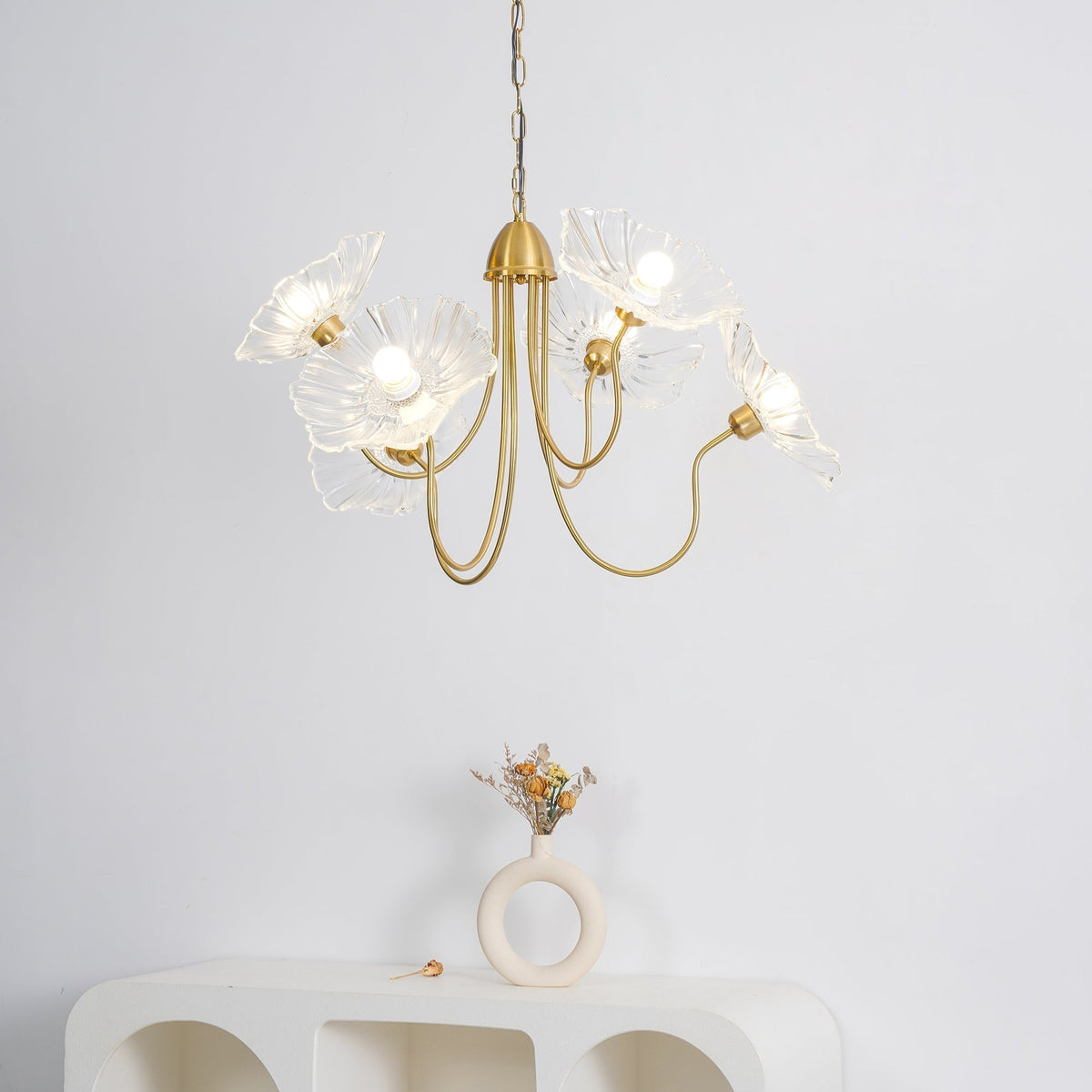 Lustra Chandelier Feuille de Lotus en Verre - Neutralighting