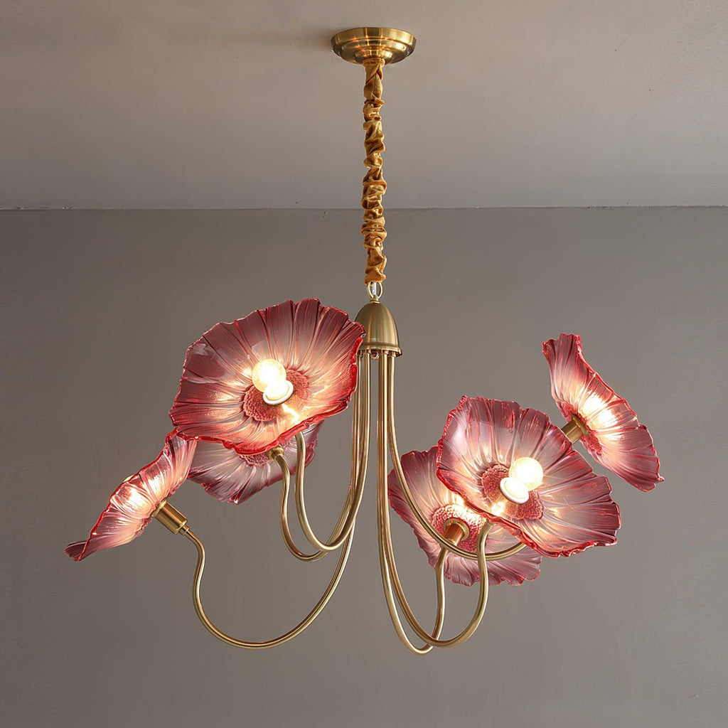 Lustra Chandelier Feuille de Lotus en Verre - Neutralighting