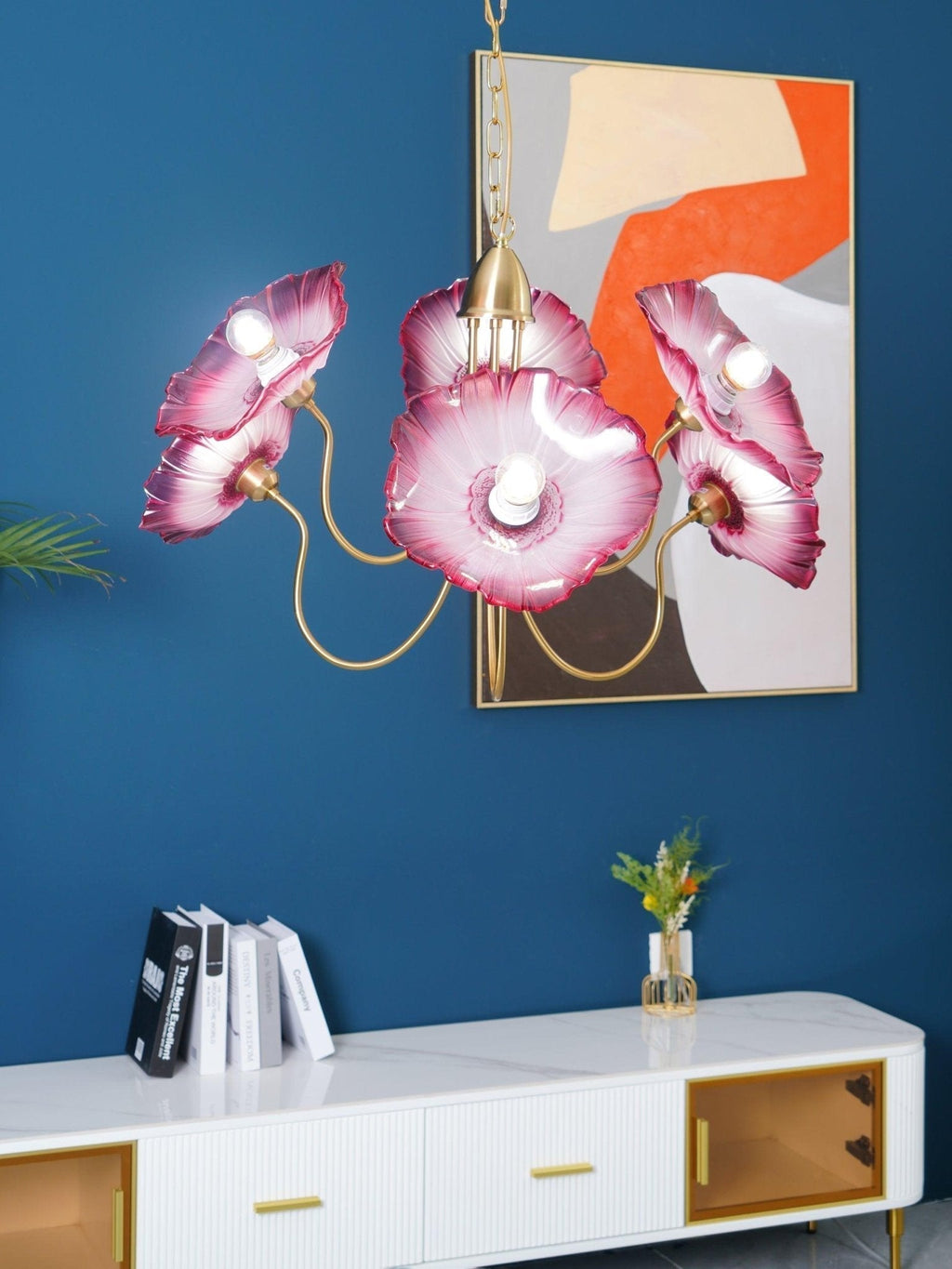 Lustra Chandelier Feuille de Lotus en Verre - Neutralighting
