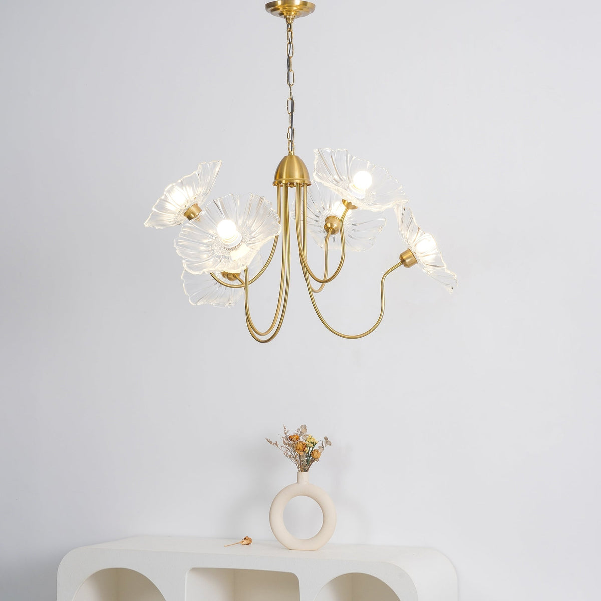 Lustra Chandelier Feuille de Lotus en Verre - Neutralighting