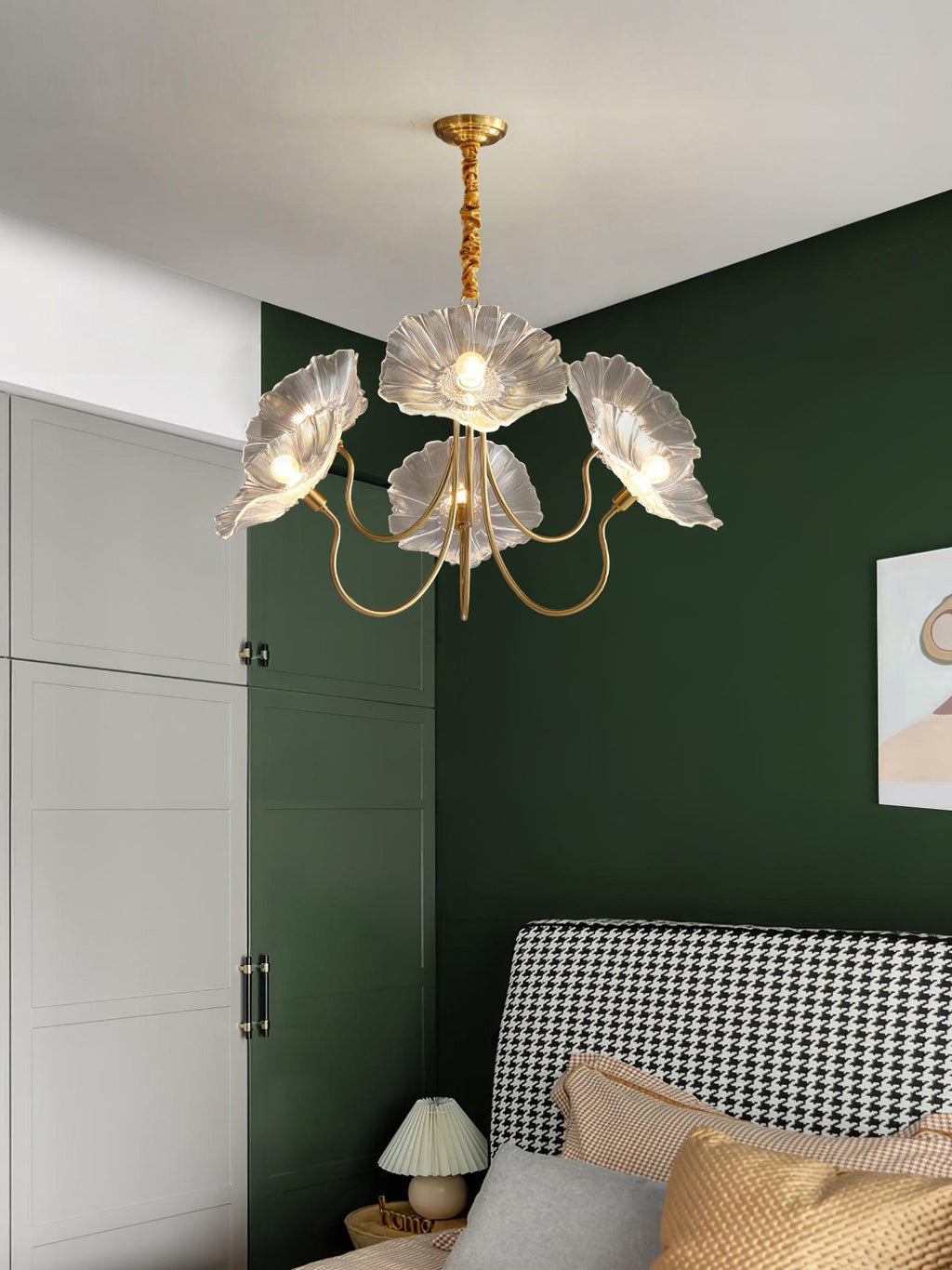 Lustra Chandelier Feuille de Lotus en Verre - Neutralighting
