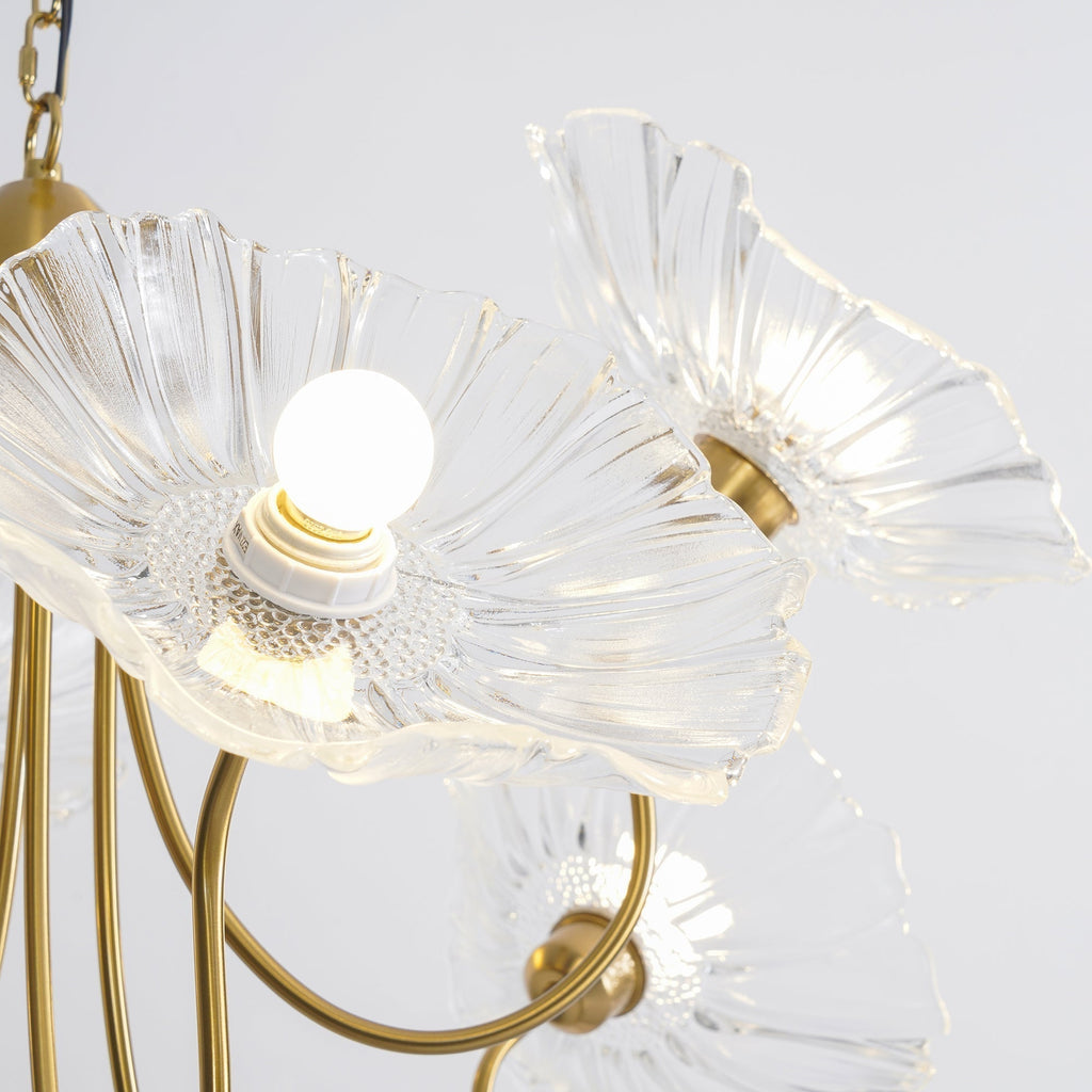 Lustra Chandelier Feuille de Lotus en Verre - Neutralighting