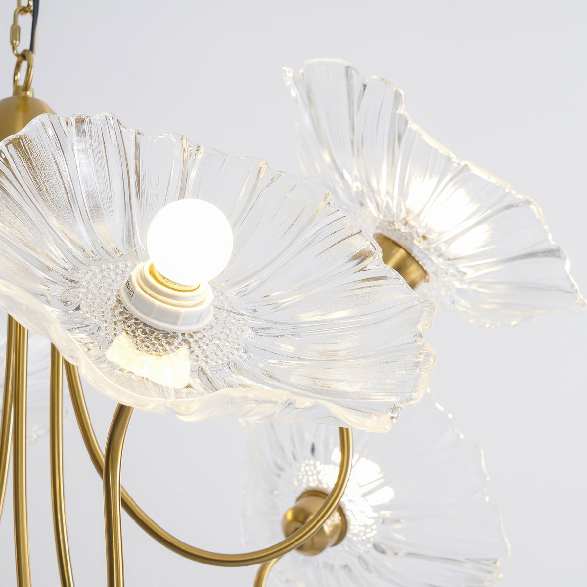 Lustra Chandelier Feuille de Lotus en Verre - Neutralighting