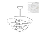 Lotus Lustre Contemporain en Verre à Feuilles Superposées - Neutralighting