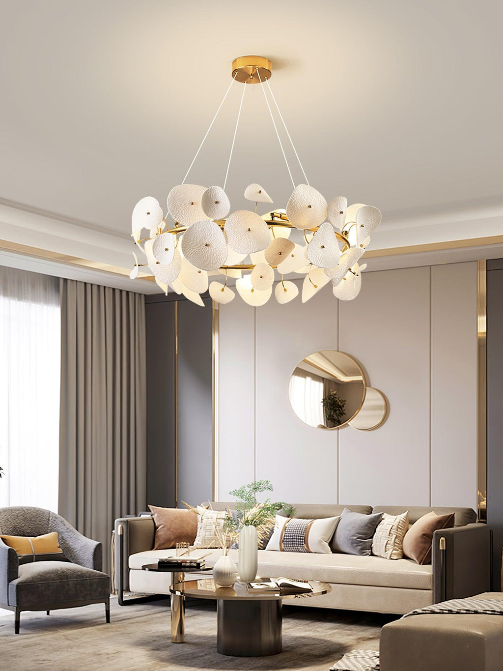Virinira Lustre en céramique à pétales d'élégance moderne - Neutralighting