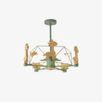 Lustra Chandelier Joli Cerf en Bois Vert & Rose - Neutralighting
