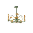 Lustra Chandelier Joli Cerf en Bois Vert & Rose - Neutralighting