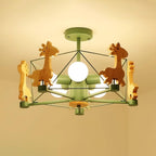 Lustra Chandelier Joli Cerf en Bois Vert & Rose - Neutralighting