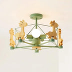 Lustra Chandelier Joli Cerf en Bois Vert & Rose - Neutralighting