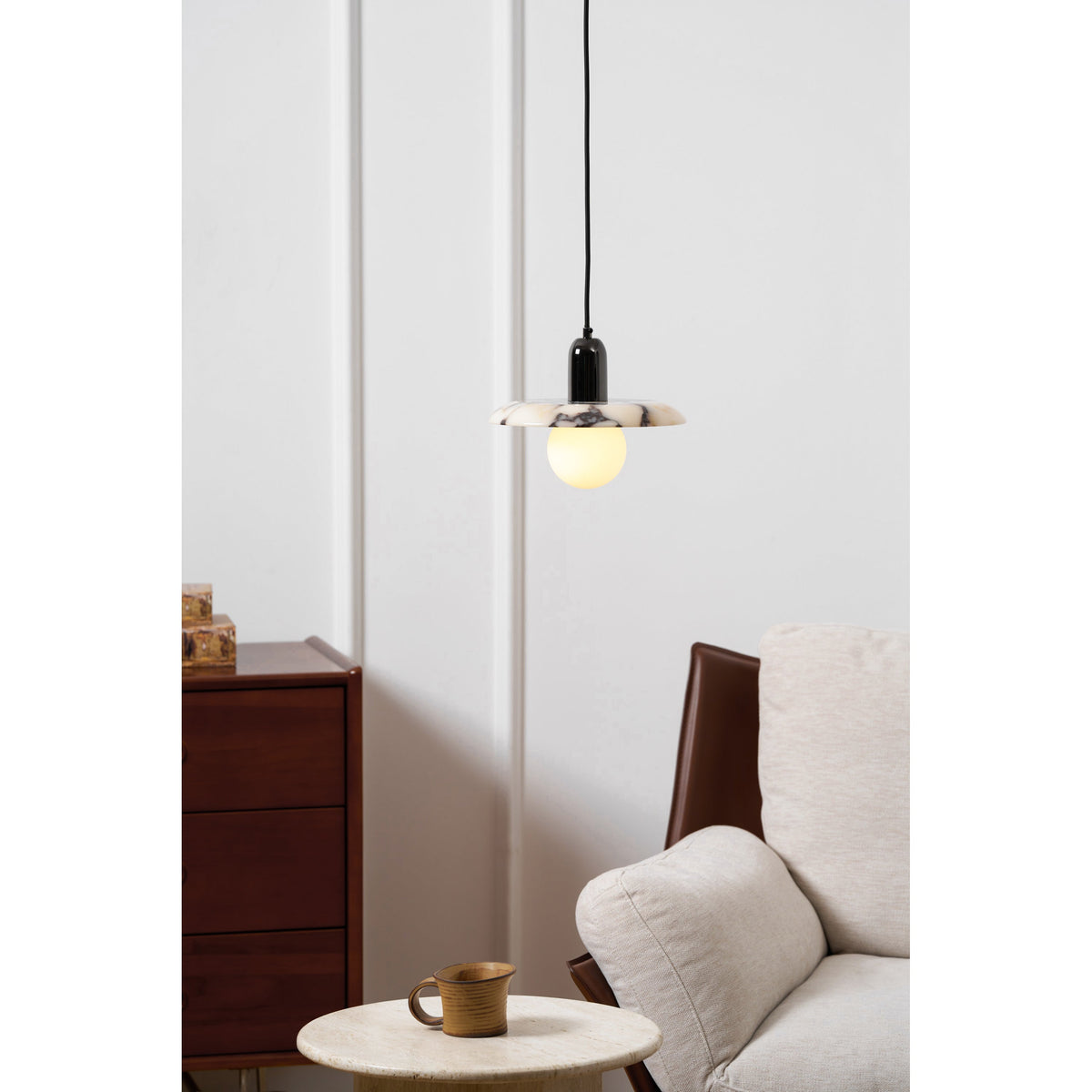 Ulcaran Lampe à Suspension Moderne Minimaliste En Métal Et Marbre - Neutralighting