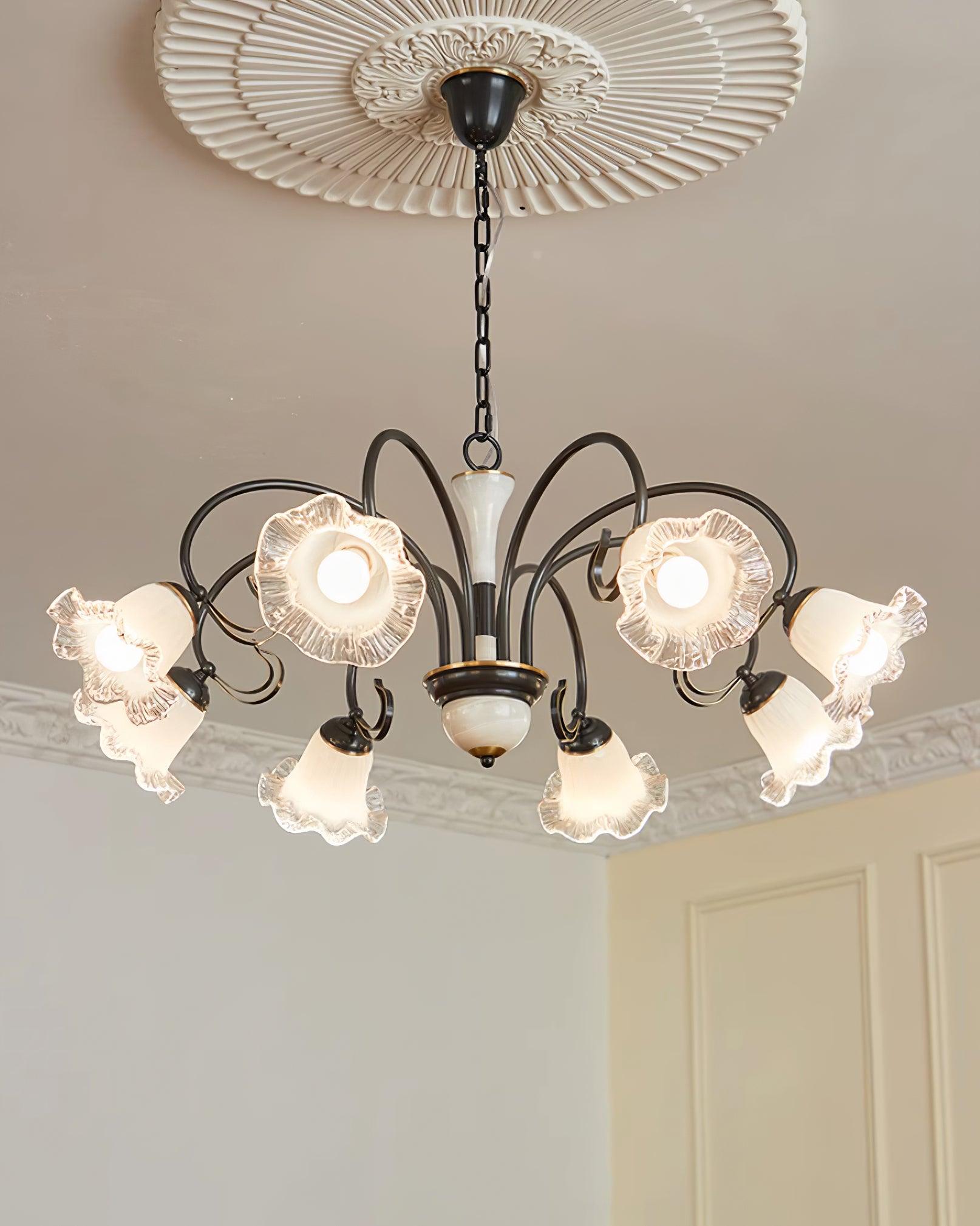 Umiron Chandelier Fer Verre Gothique - Neutralighting