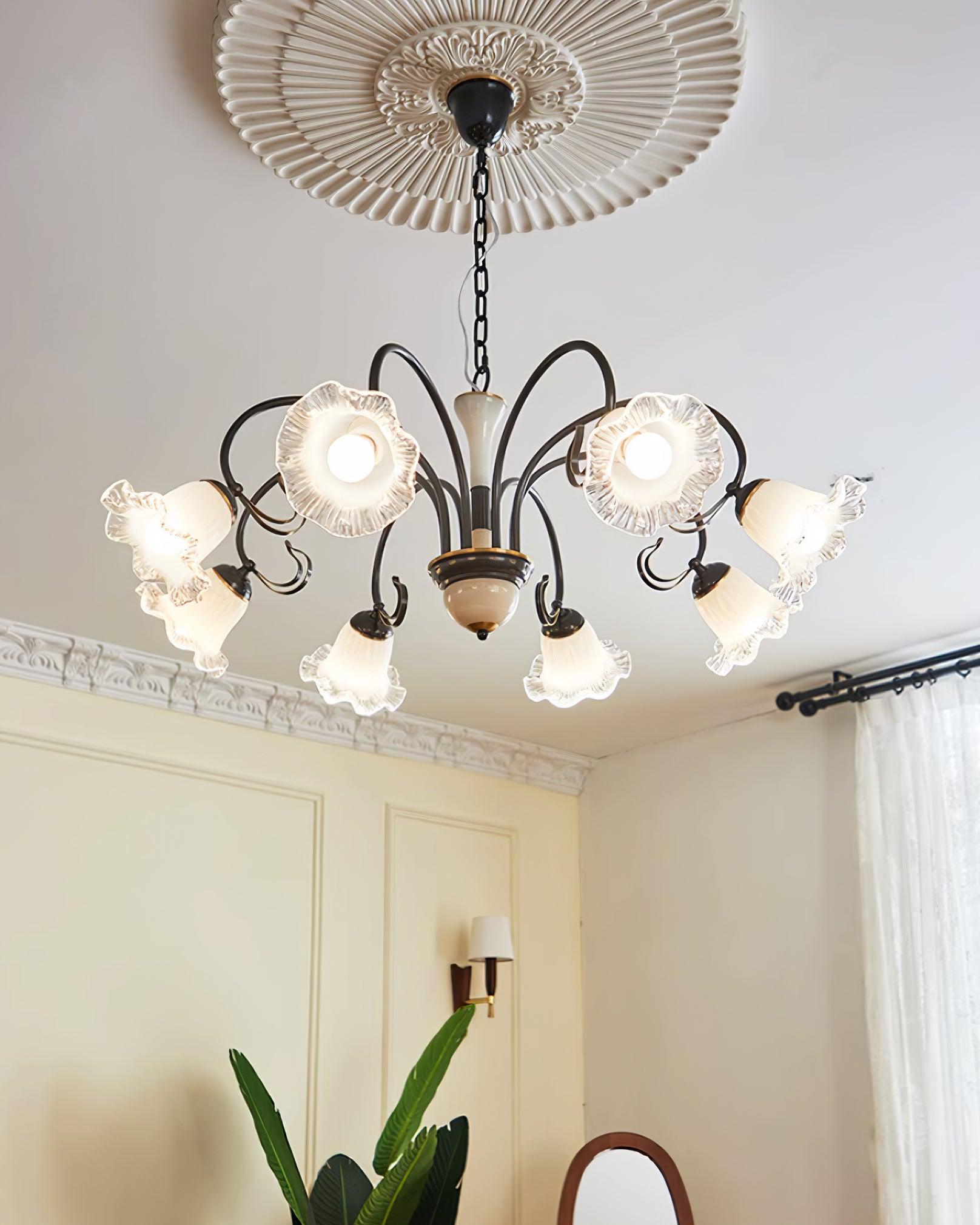 Umiron Chandelier Fer Verre Gothique - Neutralighting