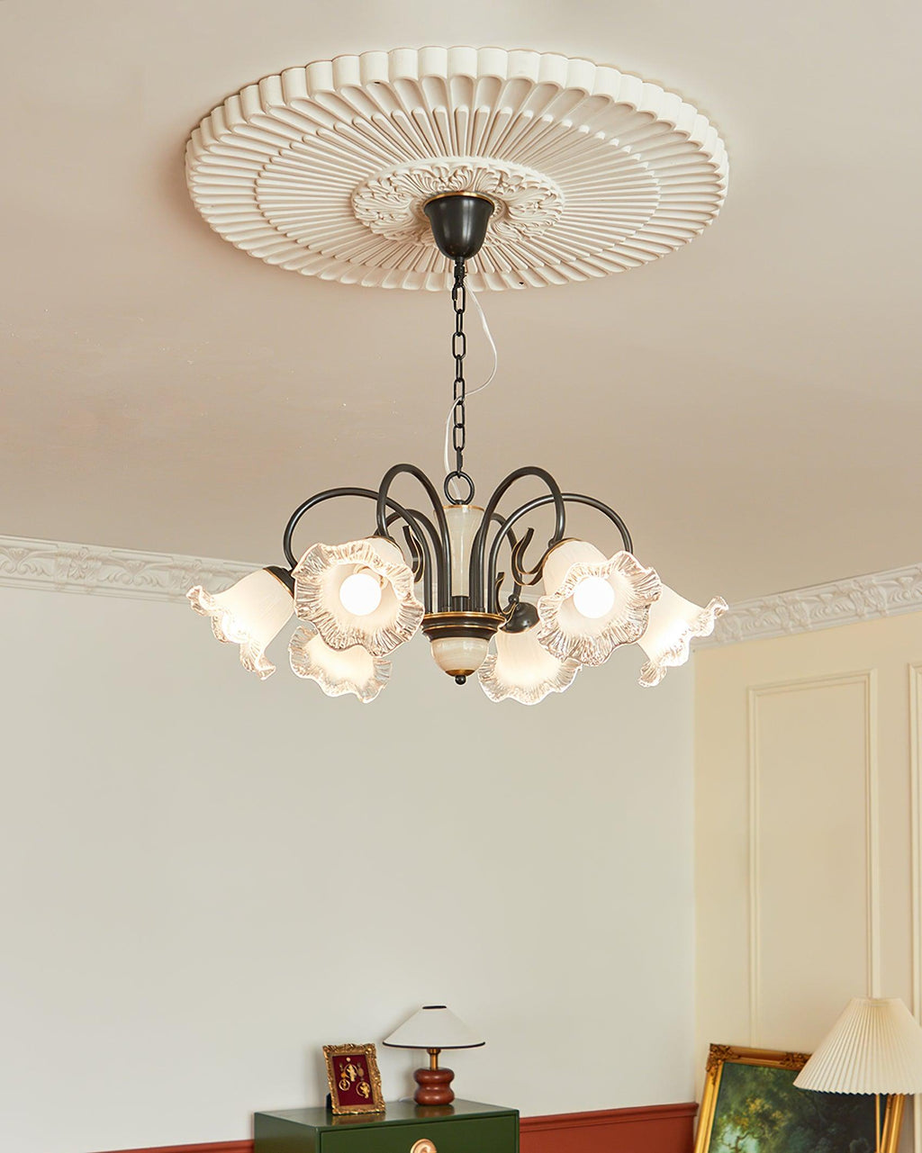 Umiron Chandelier Fer Verre Gothique - Neutralighting