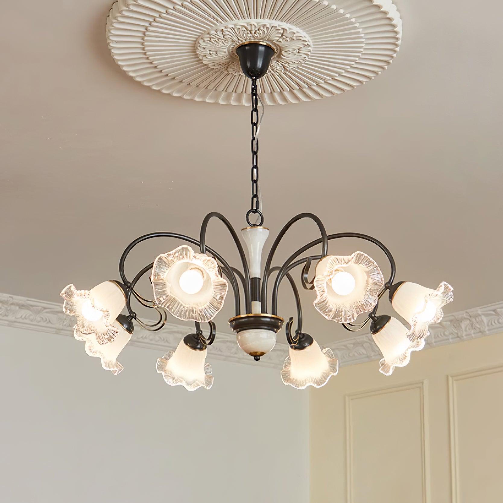 Umiron Chandelier Fer Verre Gothique - Neutralighting