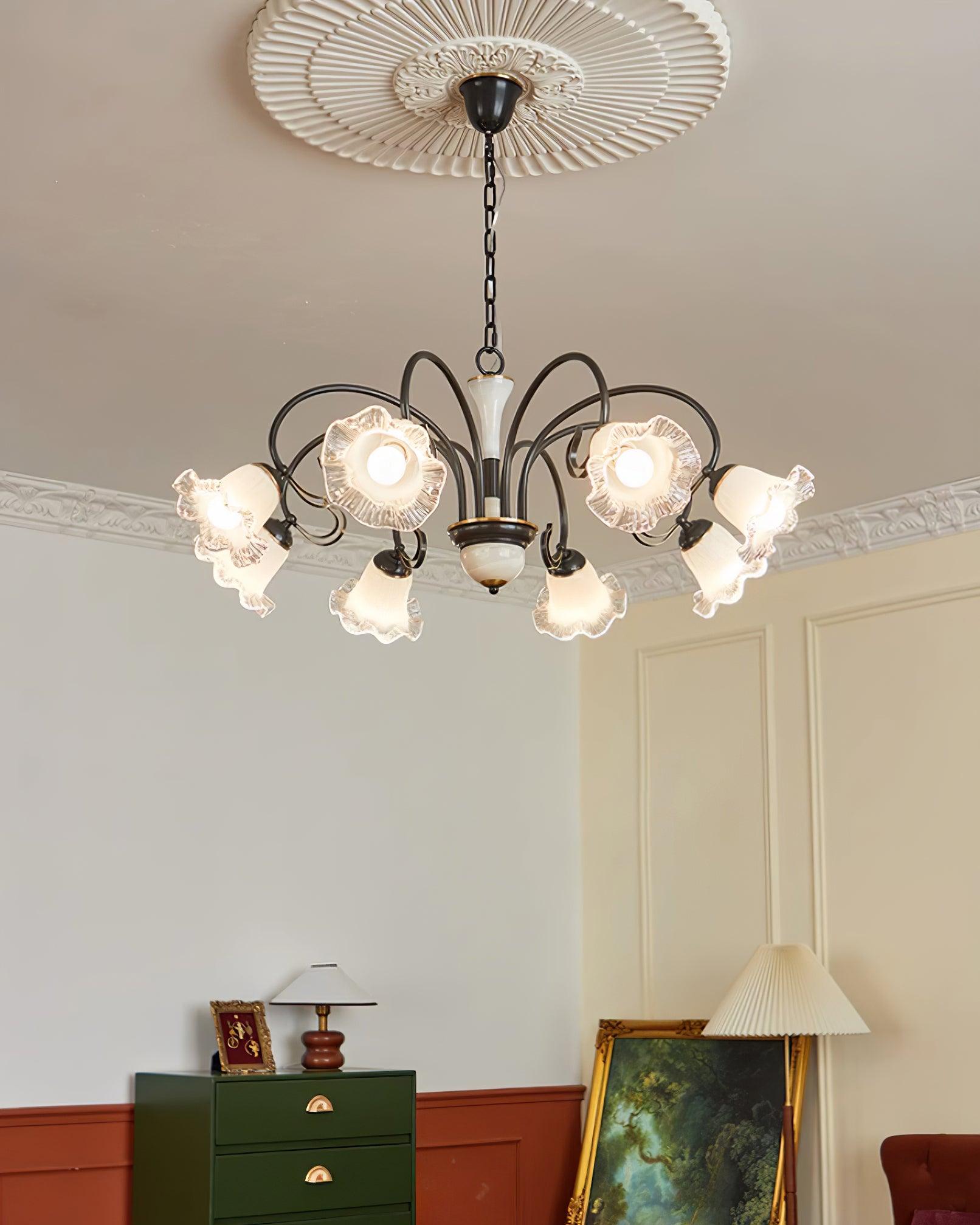 Umiron Chandelier Fer Verre Gothique - Neutralighting