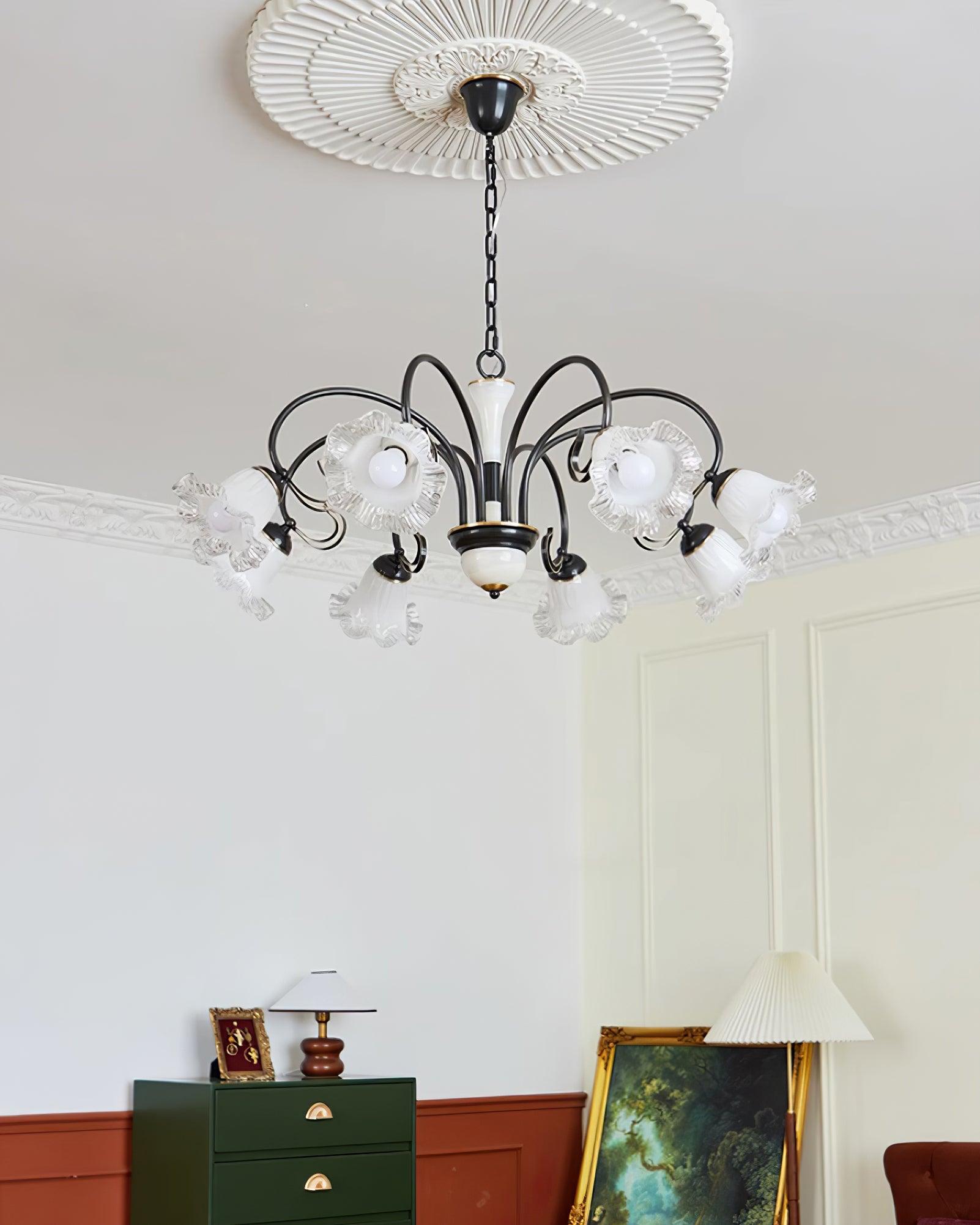 Umiron Chandelier Fer Verre Gothique - Neutralighting