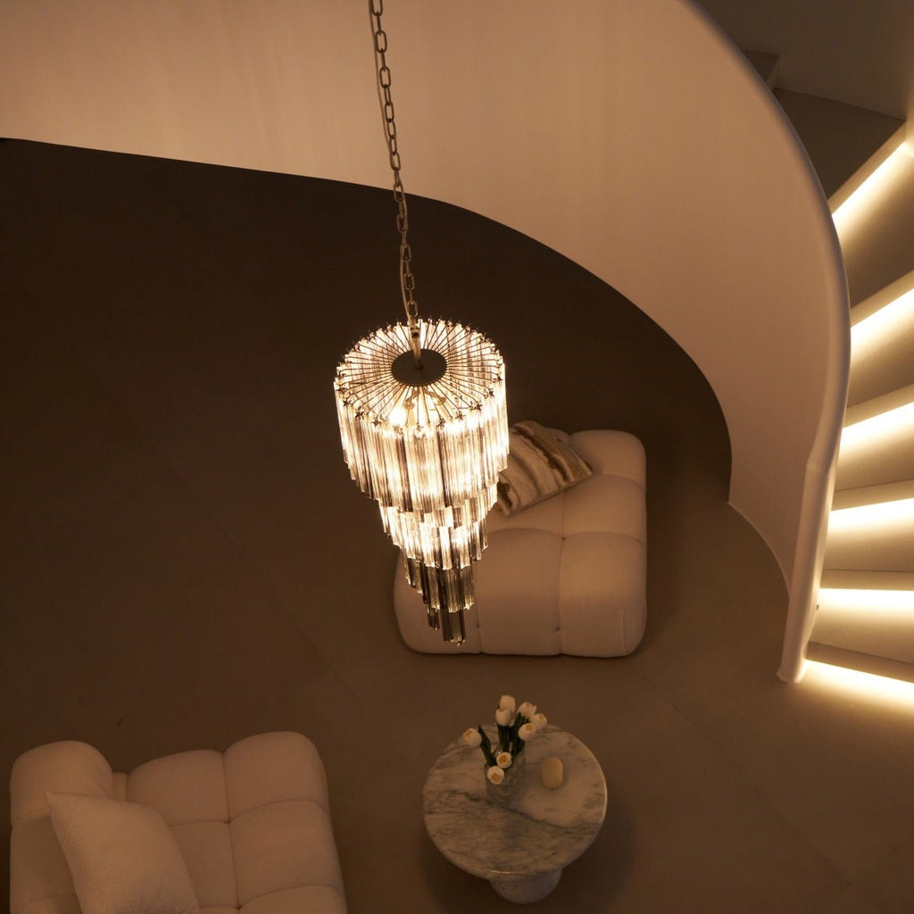 Aurora Lustre Fumé Verre Spirale - Neutralighting